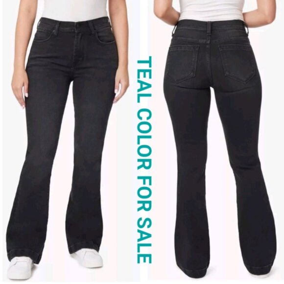 KENSIE Jeans~ Soft Velvet Teal "THE SAVANNAH" High Rise, Flare Pants- Size: 6/28 - Picture 1 of 17